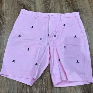 Polo Ralph Lauren Pink Skull Embroidered Shorts